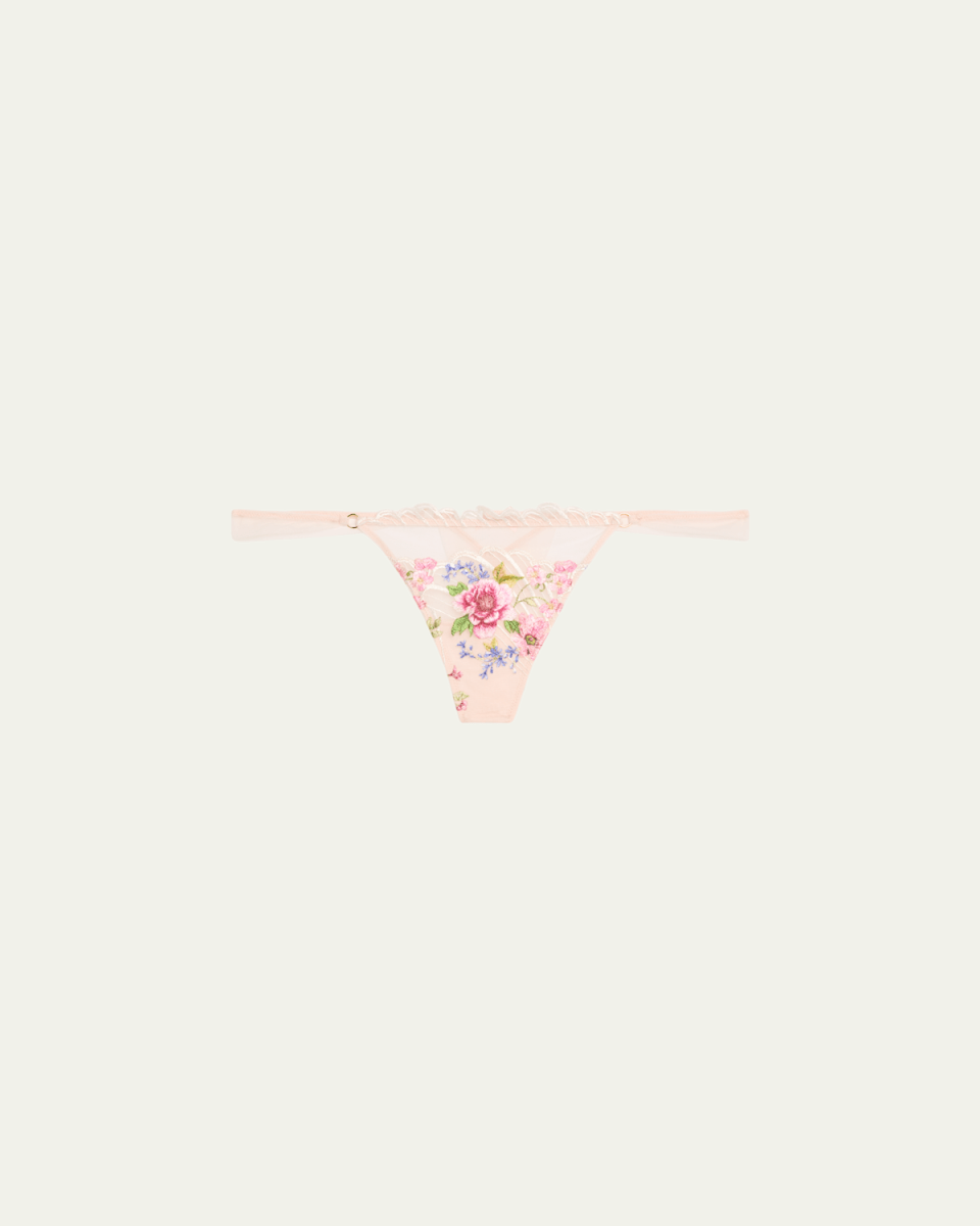 Libertine en Fleurs Embroidered Tulle G-Strin